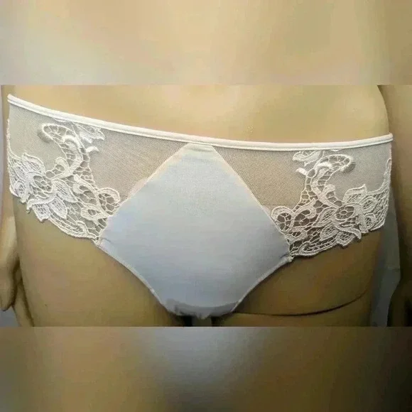 NWOT Simone Perele Orphee Sheer Plunge Bra and Panty Set 34B/1 Petal Power - Picture 6 of 9